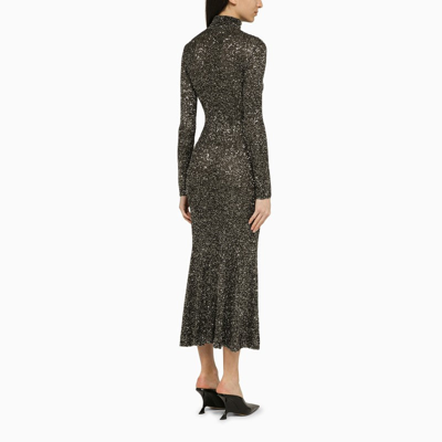 Shop Balenciaga Black And Silver Dress With Sequins Women