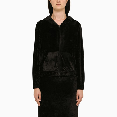 Shop Balenciaga Black Velvet Sweatshirt Women