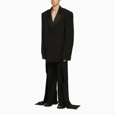 Shop Balenciaga Black Wool Double-breasted Jacket Men