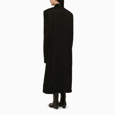 Shop Balenciaga Black Wool Double-breasted Coat Women