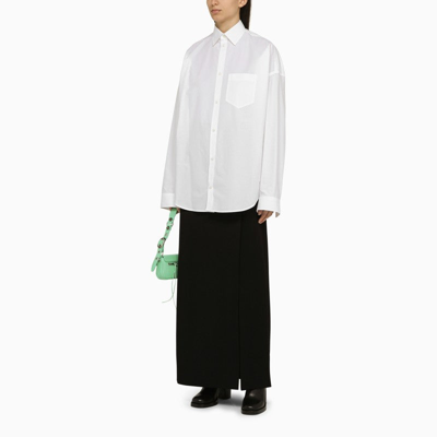 Shop Balenciaga Black Wool Long Skirt Women