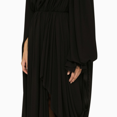 Shop Balenciaga Draped Black Dress Women