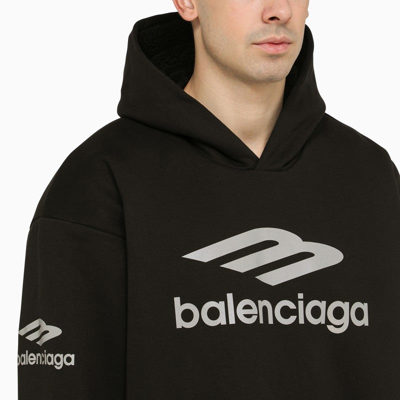 Shop Balenciaga Icon 3b Sport Hoodie Black Men