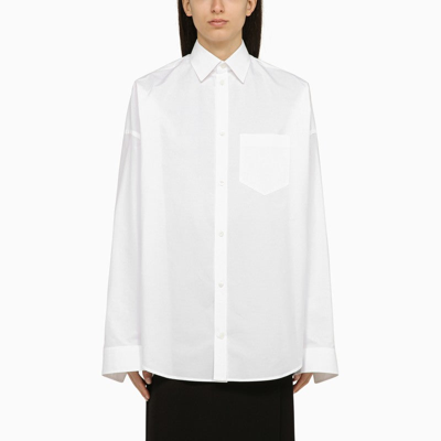 Shop Balenciaga White Cotton Shirt With Logo Women