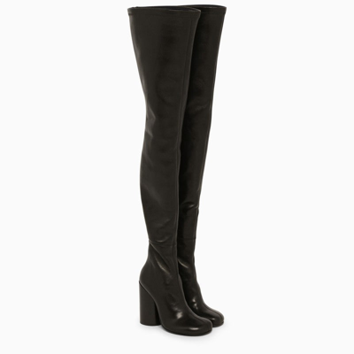 Shop Burberry High Black Leather Boot Women