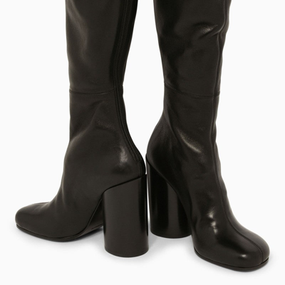 Shop Burberry High Black Leather Boot Women