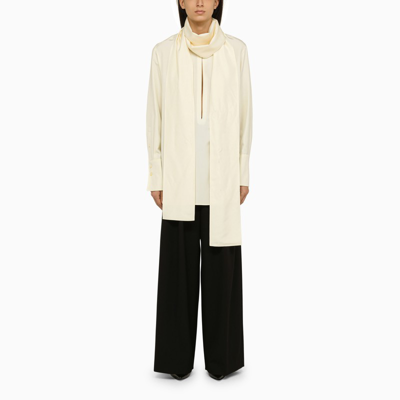 Shop Givenchy Cream Shirt With Lavaliere Collar Women