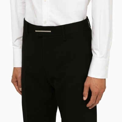 Shop Givenchy Regular Black Wool Trousers Men