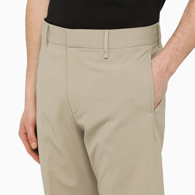 Shop Givenchy Stone Tailored Trousers With Wear Men In Gray