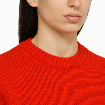 Shop Gucci Red Wool Sweater With Logo Women