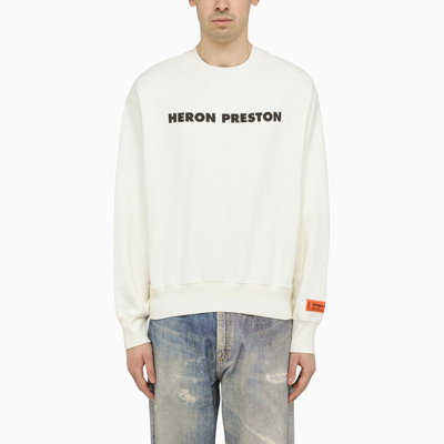 Shop Heron Preston Logo Detail White Sweatshirt Men
