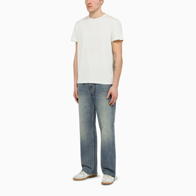 Shop Maison Margiela Chalk T-shirt With Embroidery Men In White