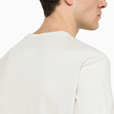 Shop Maison Margiela Chalk T-shirt With Embroidery Men In White