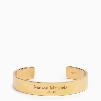 Shop Maison Margiela High Gold Logo Bracelet Men In Silver
