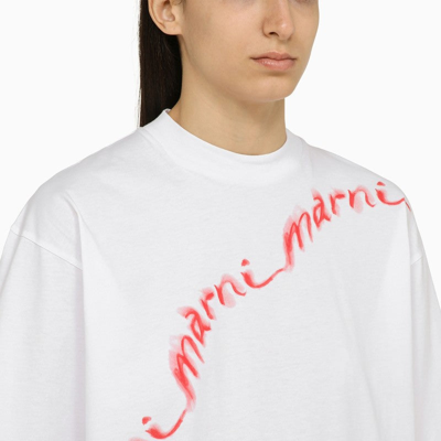 Shop Marni White T-shirt With Logo In Organic Cotton Women