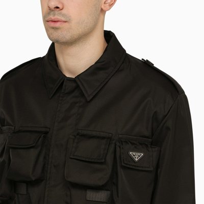 Shop Prada Black Re-nylon Multi-pocket Jacket Men In Brown