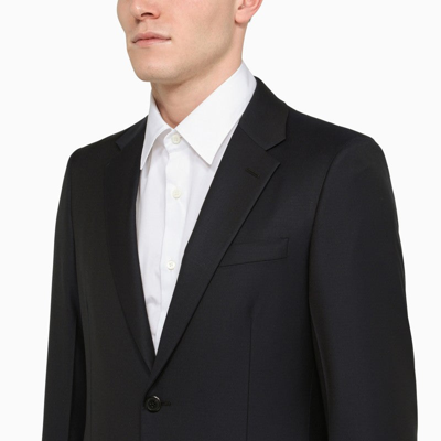 Shop Prada Dark Blue Wool Single-breasted Suit Men