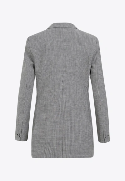 Givenchy Black And White Double Breast Wool Jacket In Gray
