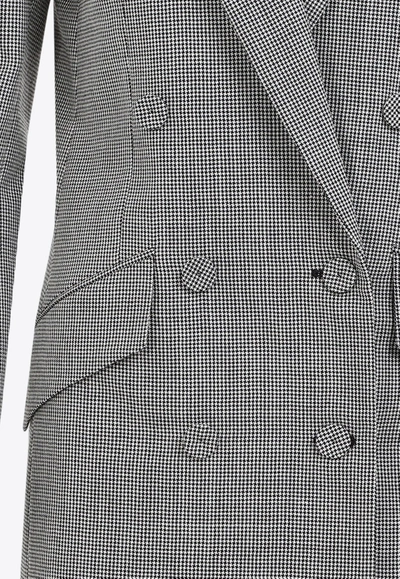 Givenchy Black And White Double Breast Wool Jacket In Gray