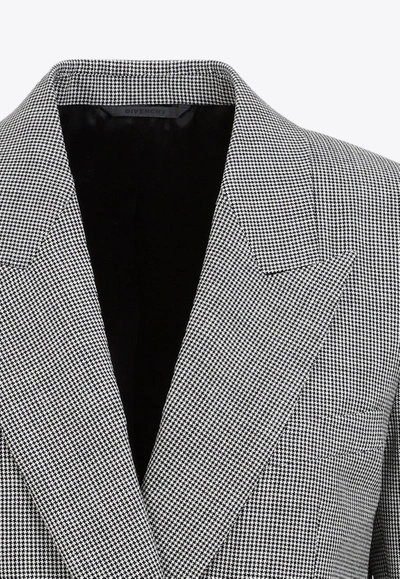 Givenchy Black And White Double Breast Wool Jacket In Gray