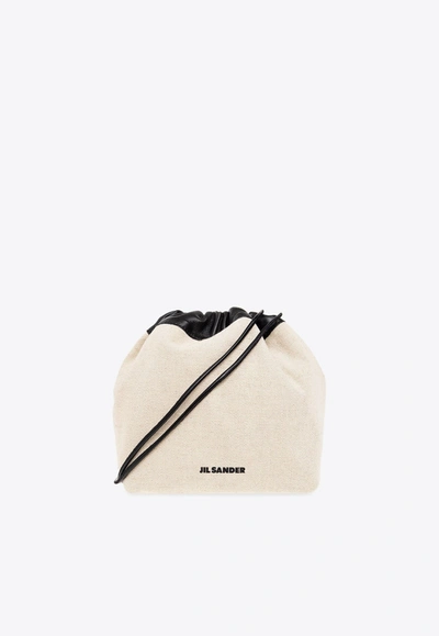 Jil Sander Dumpling Bucket Shoulder Bag In Beige