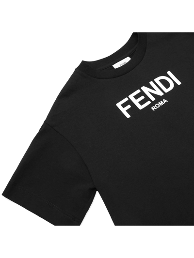 Shop Fendi Junior T-shirt In Black Jersey In Nero