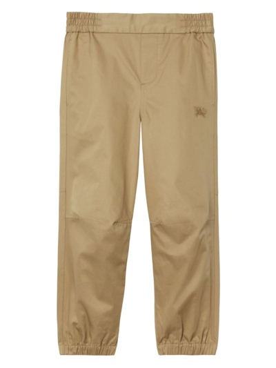 Shop Burberry Beige Cotton Equestrian Knight Trouser