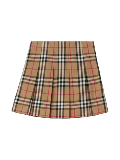 Shop Burberry Beige Cotton Skirt