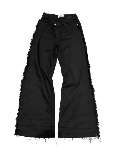 Pre-owned If Six Was Nine X Le Grande Bleu L G B Joutie Distressed Baggy Flared Pants In Black