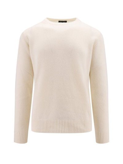 Shop Roberto Collina Crewneck Knitted Sweater In Beige