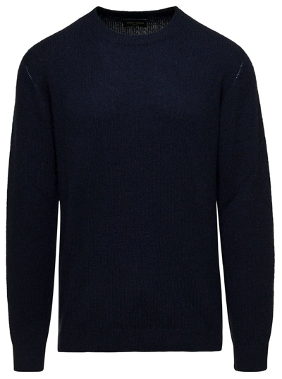 Shop Roberto Collina Long Sleeved Crewneck Sweater In Blue