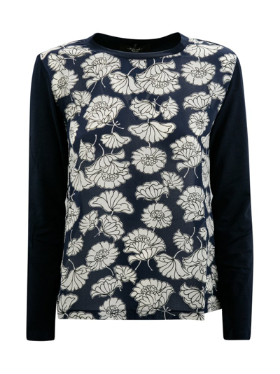 Shop Weekend Max Mara Floral Printed Jersey T In Blue