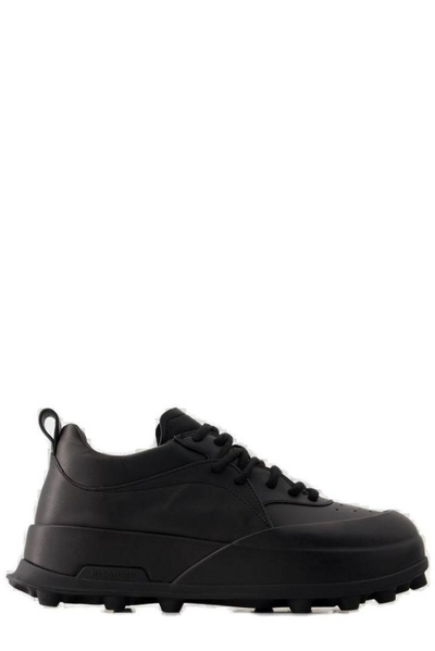 Shop Jil Sander Sporty Sneakers In Black