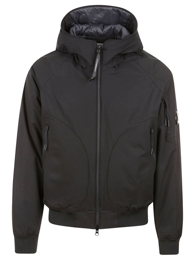 Shop C.p. Company Hooded Puffer Jacket In Black