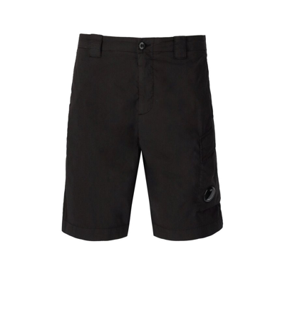 Shop C.p. Company Logo Patch Cargo Shorts In Black