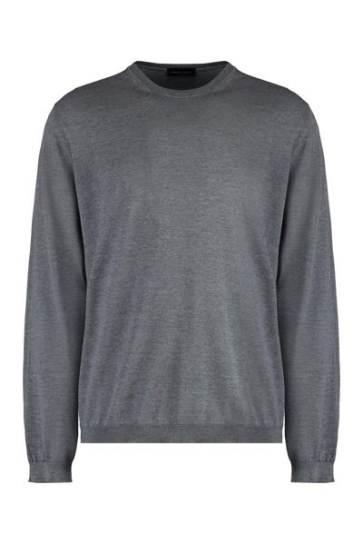 Shop Roberto Collina Crewneck Knit Sweater In Grey