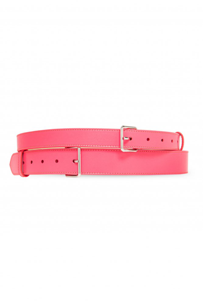 Shop Alexander Mcqueen Double Wrap Buckled Belt In Pink
