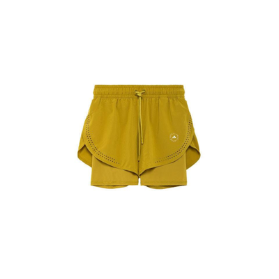 Shop Adidas By Stella Mccartney 2 In 1 Drawstring Shorts In Yellow