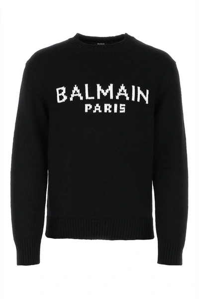 Shop Balmain Knitwear In Eabnoirblanc