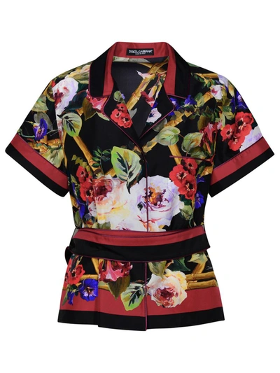 Shop Dolce & Gabbana Multicolor Silk Shirt