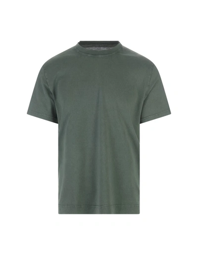 Shop Fedeli Basic T-shirt In Moss Organic Cotton In Green