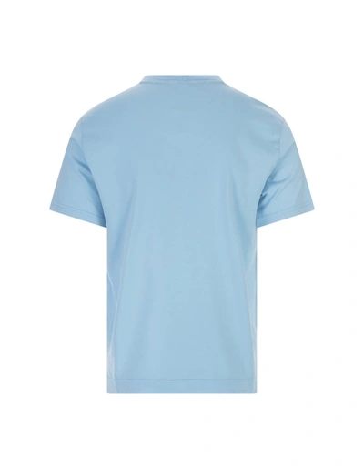Shop Fedeli Basic T-shirt In Sky Organic Cotton In Blue
