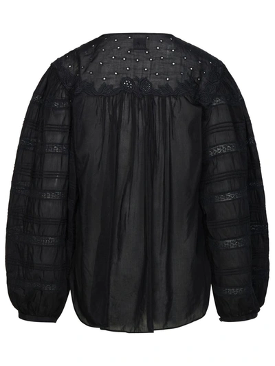 Shop Isabel Marant Black Cotton Blend Blouse