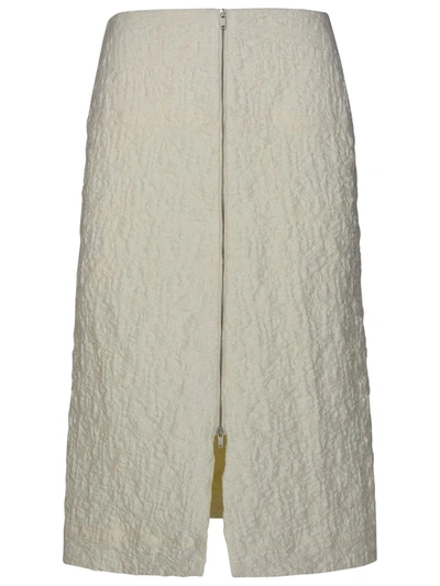 Shop Jil Sander White Cotton Blend Skirt