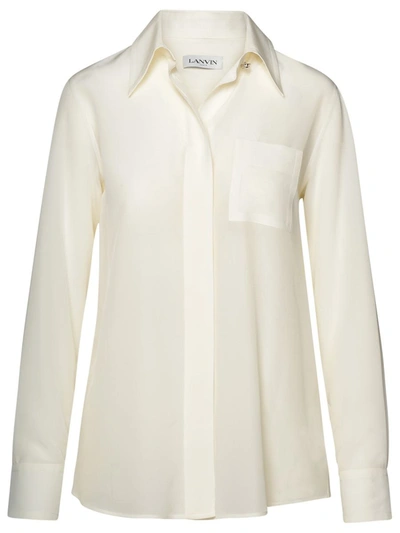 Lanvin Silk Crepe De Chine Shirt In White