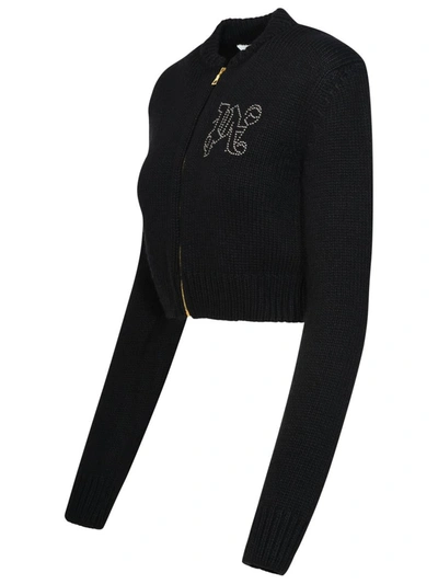 Shop Palm Angels Black Wool Blend Sweatshirt