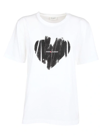 Shop Saint Laurent T-shirt Print Clothing In White