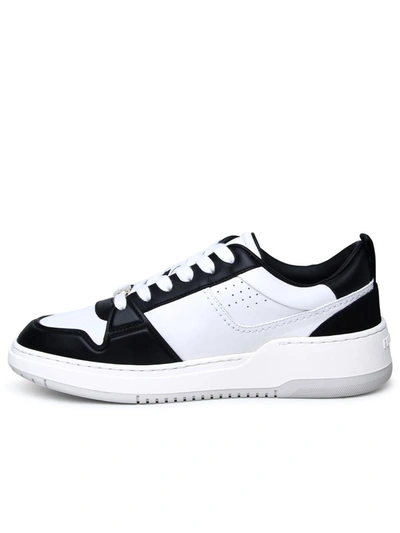 Shop Ferragamo Salvatore  Two-tone Leather Sneakers In Black