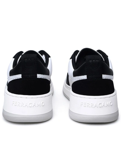 Shop Ferragamo Salvatore  Two-tone Leather Sneakers In Black