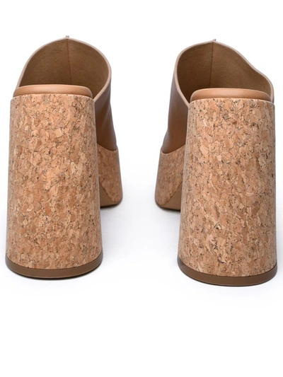 Shop Stella Mccartney Beige Eco Leather Slippers In Brown